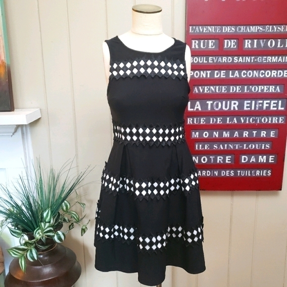 Jun & Ivy black & white fit and flare dress Size Medium - Picture 2 of 15